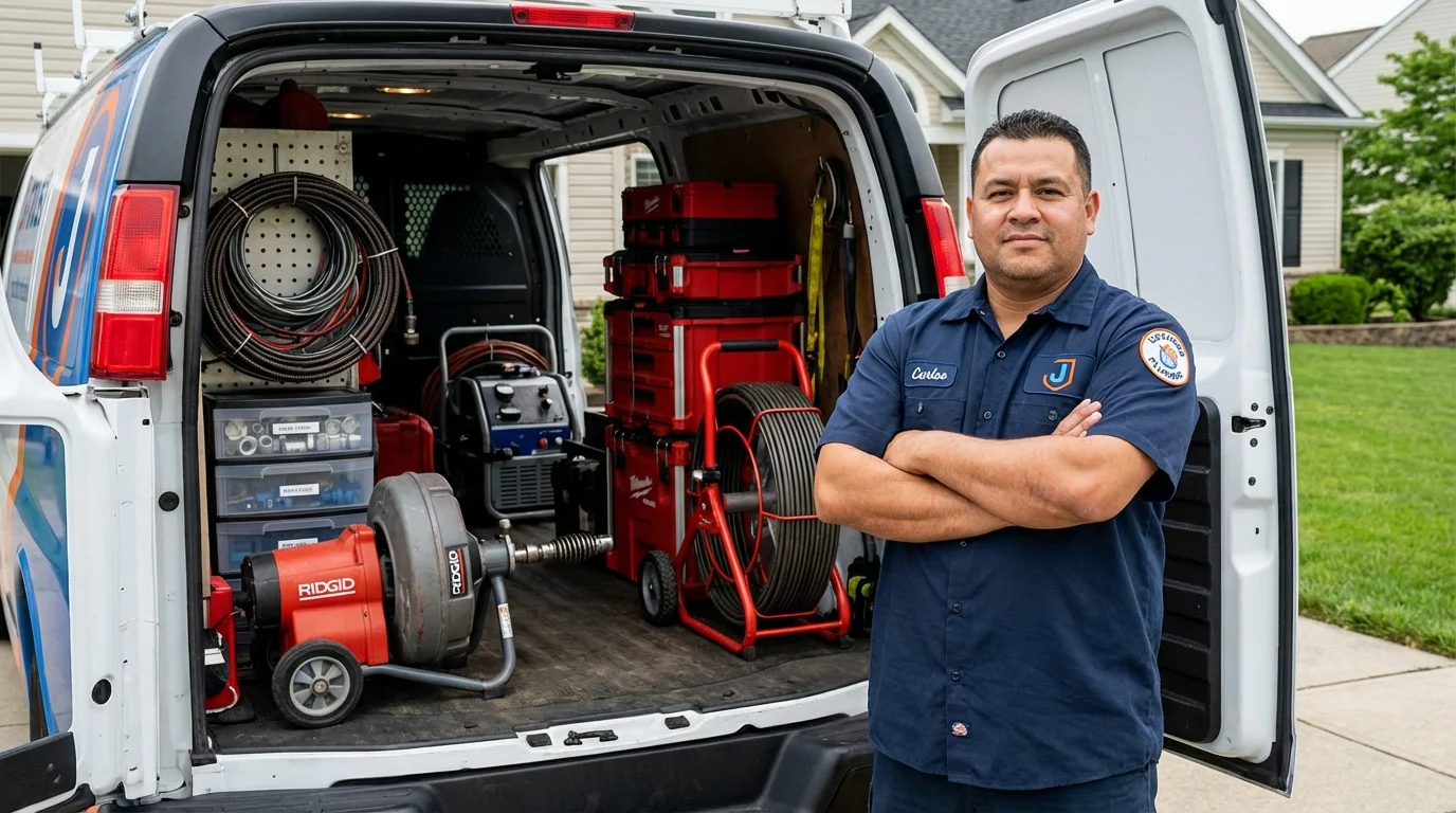 Professional drain cleaning equipment and Johns Plumbing LLC plumber in Sikeston
